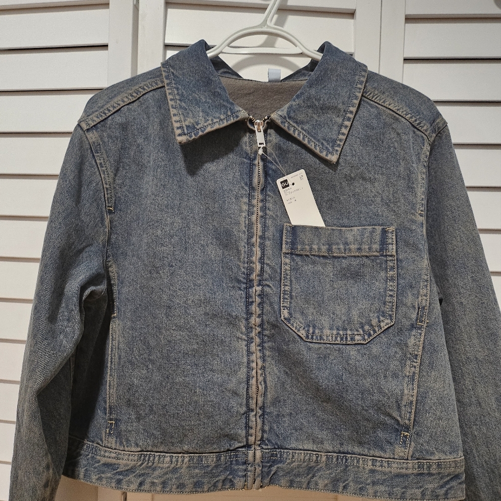 GU women's denim Zip up